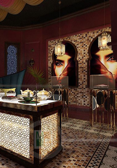  Thiết kế nội thất showroom Saffron chuyên thảo dược quý và làm đẹp từ Iran