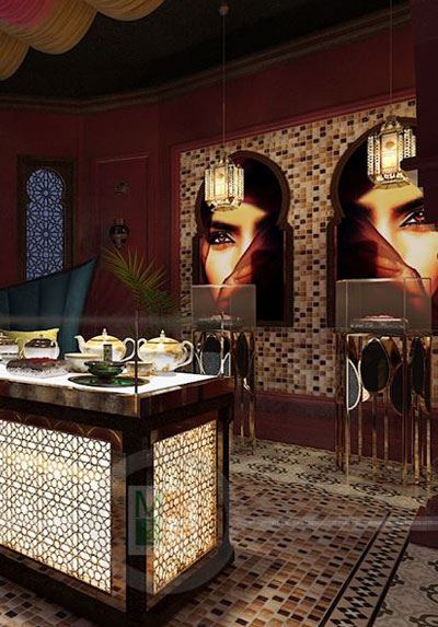 Thiết kế nội thất showroom Saffron chuyên thảo dược quý và làm đẹp từ Iran