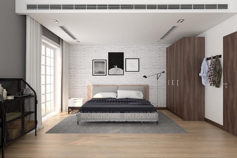 Thiết kế nội thất phòng ngủ trẻ trung ấm áp hiện đại